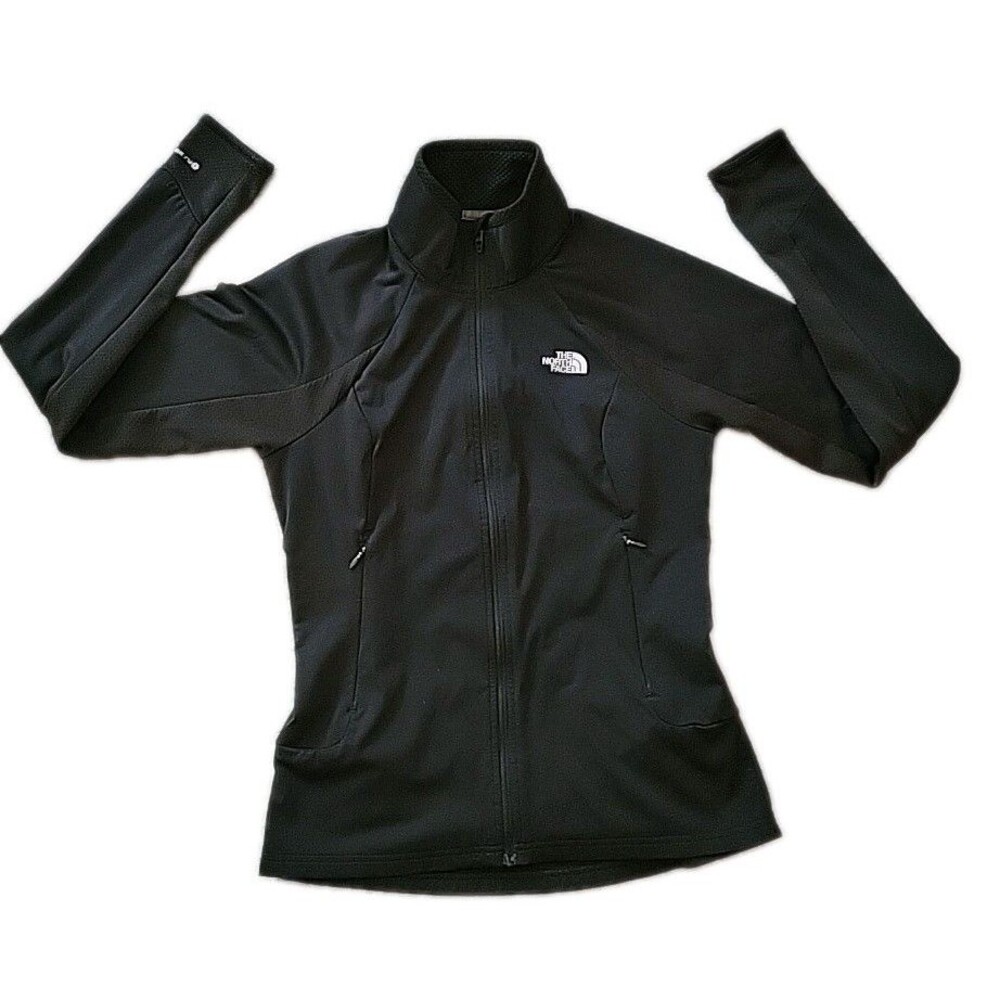 North Face Jacket Womens XS Black Full Zip Fleece Softshell Athletic Outdoors